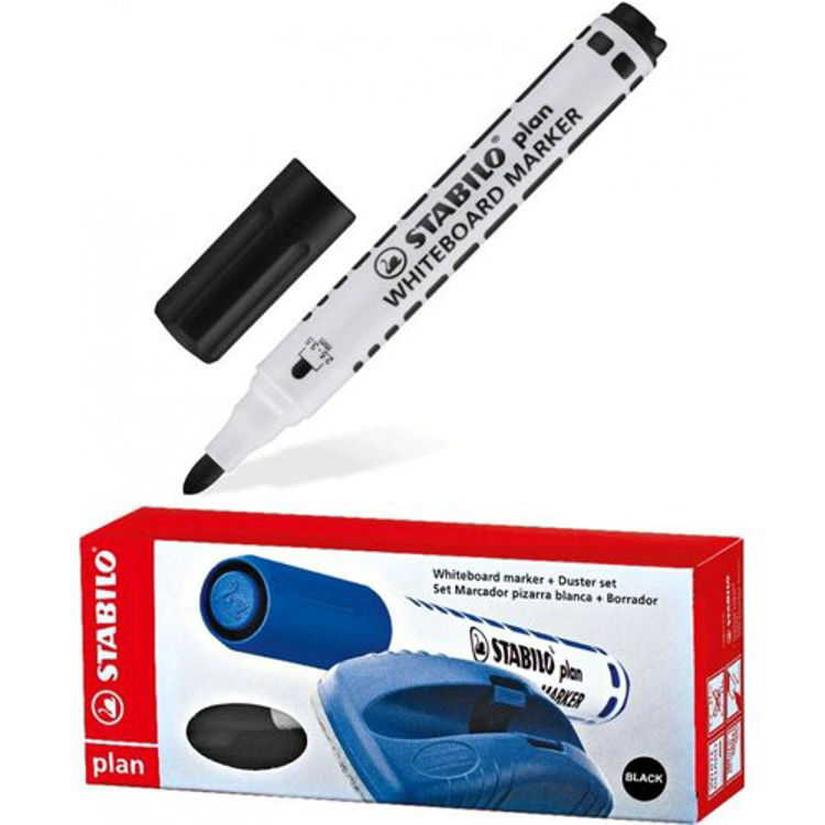 Picture of 7832-WHITEBOARD MARKER & DUSTER BLACK STABILO